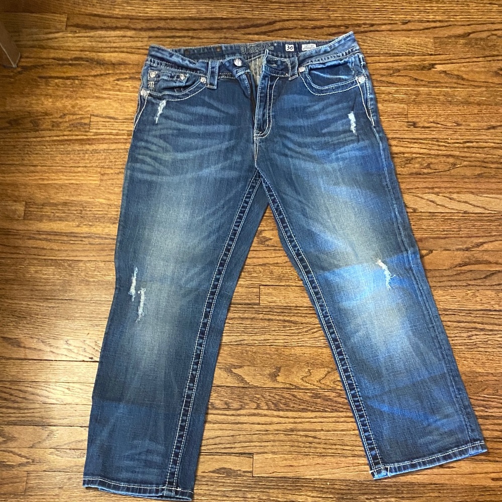 Miss Me Distressed Blue Relaxed Jeans